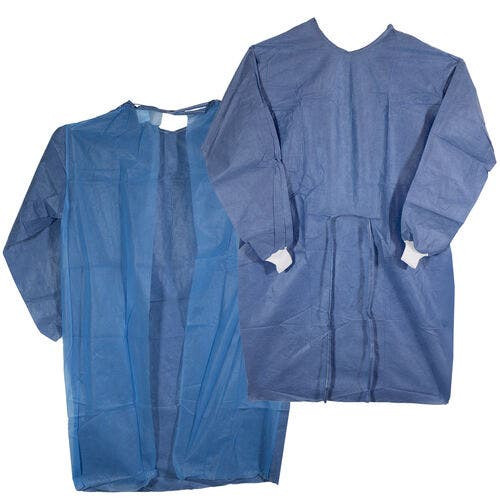 House Brand Dual Fabric Cover Gown, Extra Large, 50/Case, Blue