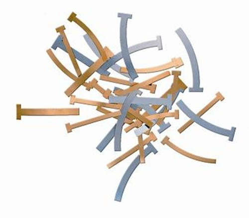 T-Style Bands, Brass, Assorted, 100/Pkg, Curved