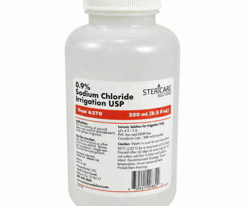 SteriCare Solutions 0.9% Sodium Chloride Irrigation USP, 250mL - exp. 10/2026