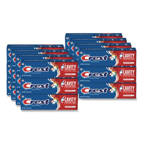 Crest Cavity Protection Toothpaste, Regular, 4.2 oz, Tube, 24/Carton
