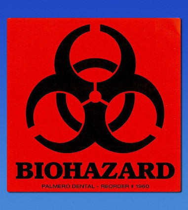 Palmero, Biohazard Warning Label 100/roll, 1960