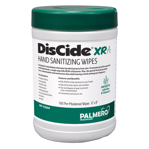 Palmero, DisCide XRA Towelettes (6" x 6 3/4") 160/ct, 3500