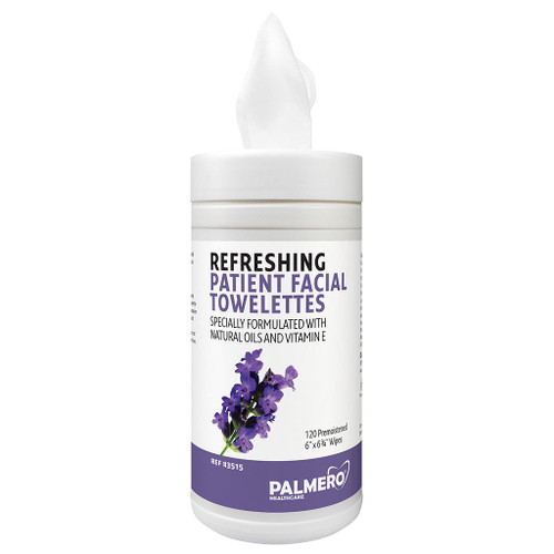 Palmero, Refreshing Patient Facial Wipes (5.9" x 6. 8") 120/ct, 3515