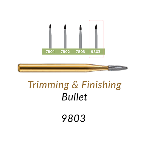 Carbide Burs. FG-9803 T&F 30-blades Bullet. 1 pc