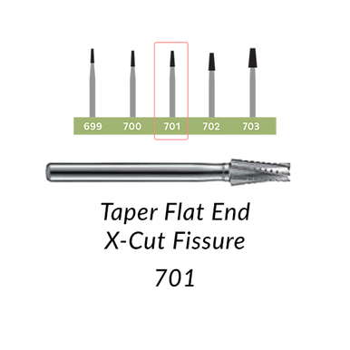 TriRockDental FG #700 SL (Surgical Length), Taper Fissure Crosscut