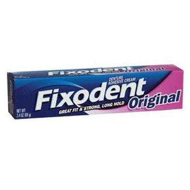 Fixodent Complete Denture Adhesive Cream, Original, 2.4 oz Tubes, 24/Case