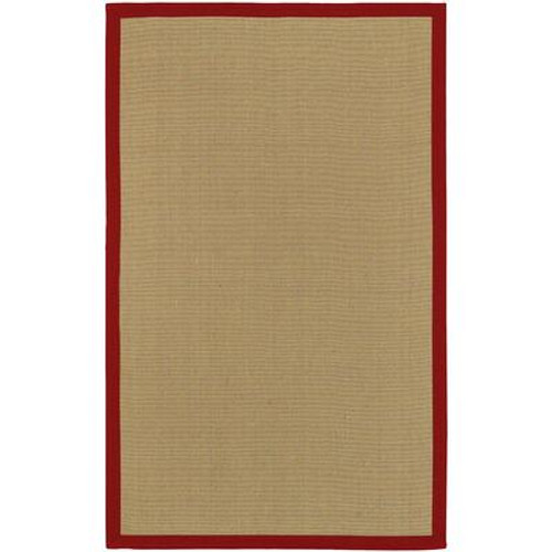 Border Town Red Sisal/Cotton  8 Ft. x 10 Ft. Area Rug