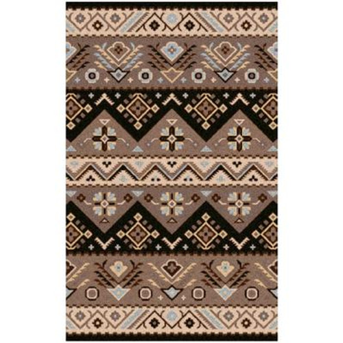 Dillon Black Wool 5 Feet x 7 Feet 9 Inch Area Rug