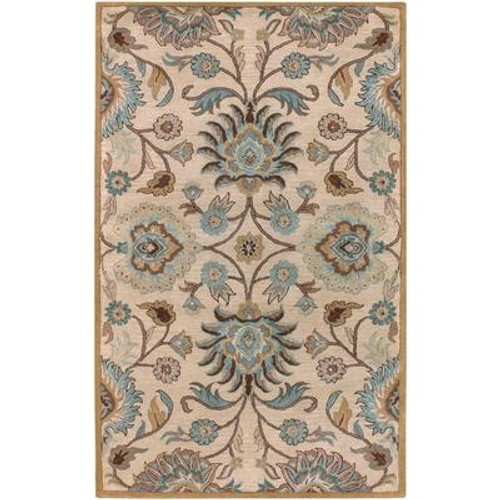 Amanda Ivory Wool  Area Rug - 3 Feet 6 Inches x 5 Feet 6 Inches