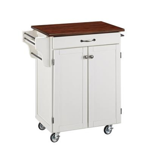 Cuisine Cart White Finish with Cherry Top