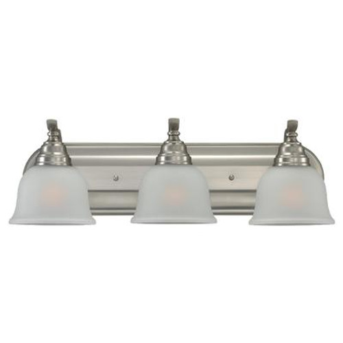 3 Light Brushed Nickel Fluorescent Bathroom Vanity