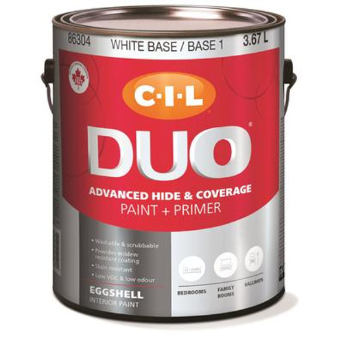 CIL DUO Interior Eggshell White Base / Base 1; 3.67 L