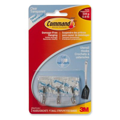 Command Small Clear Wire Hooks