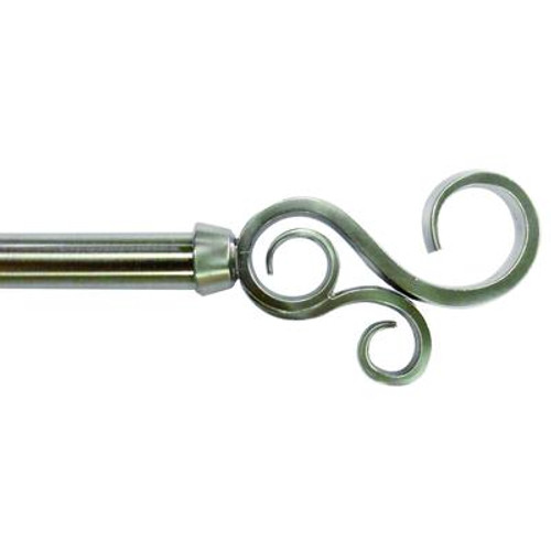 3/4 Inch Scroll 66 Inch - 120 Inch Brushed Nickel