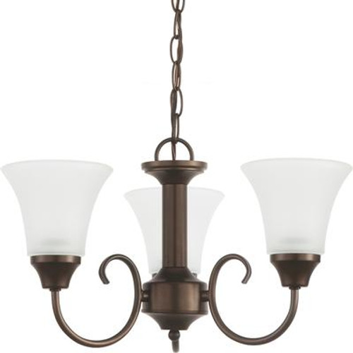 Sea Gull Lighting 3 Light Bell Metal Bronze Chandelier