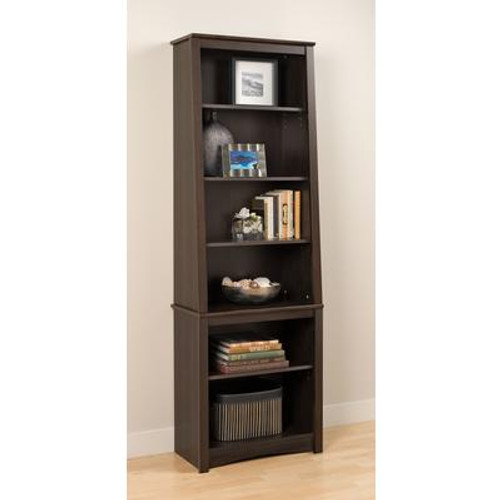 Espresso Tall Slant-Back Bookcase