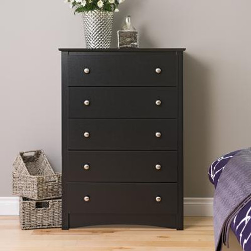 Black Sonoma 5 Drawer Chest