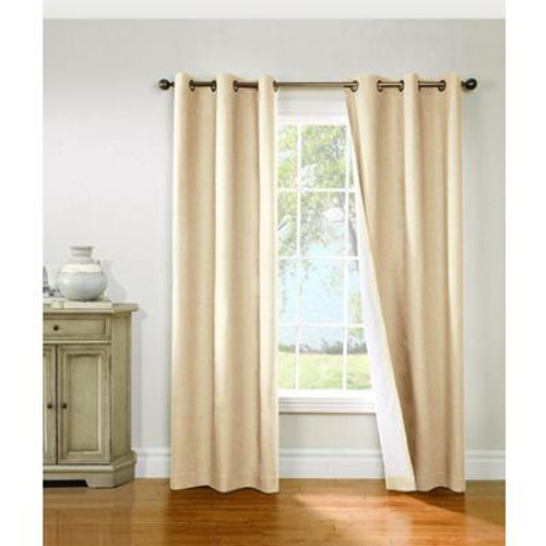 LANCASTER Insulated Curtain; Natural- 40 Inches x 84 Inches