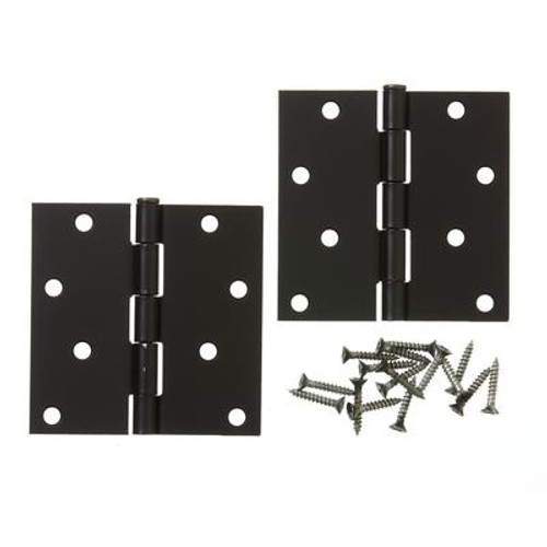 4 Inch  Iron Black Door Hinge 2pk