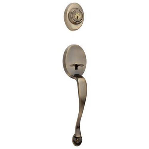 Weiser Augusta Handleset (Huntington Interior) - Antique Brass