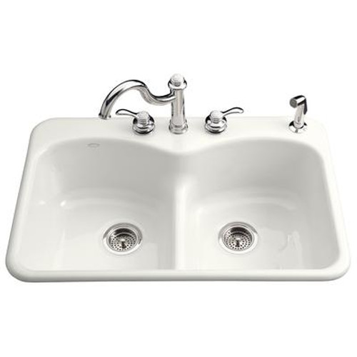 Langlade Smart Divide Self-Rimming Kitchen Sink in White - 1 Hole