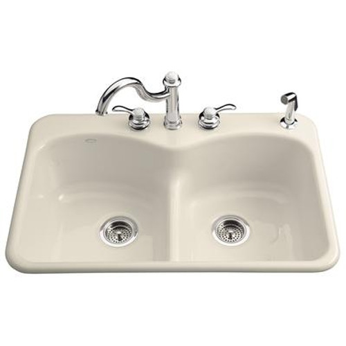 Langlade Smart Divide Self-Rimming Kitchen Sink in Almond