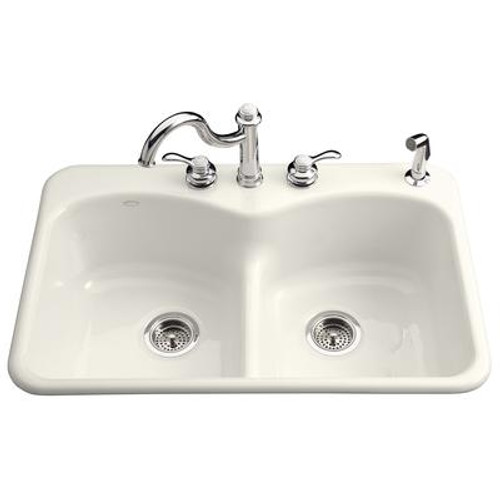 Langlade Smart Divide Self-Rimming Kitchen Sink in Biscuit