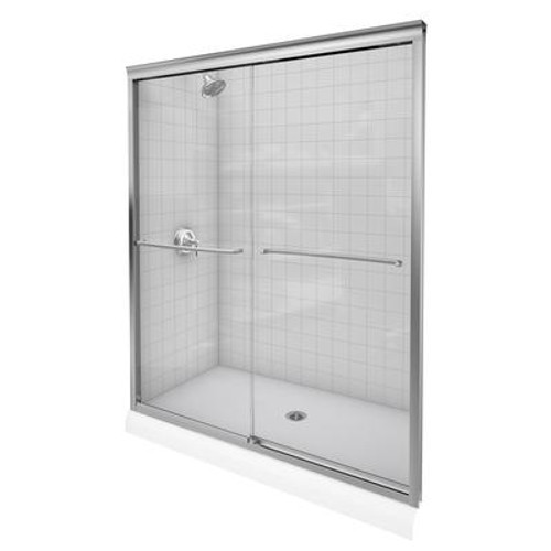Fluence 3/8 Inch Thick Glass Bypass Shower Door in Brushed Nickel