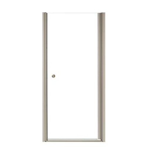 Fluence Frameless Pivot Shower Door in Anodized Brushed Bronze