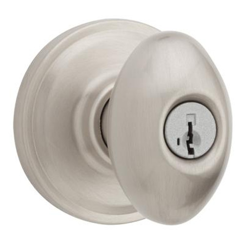 Laurel Entry Knob in Satin Nickel