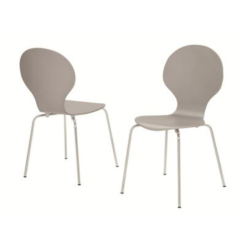 Dining Chair - 4Pcs / 34''H / Grey Bentwood / Chrome Metal