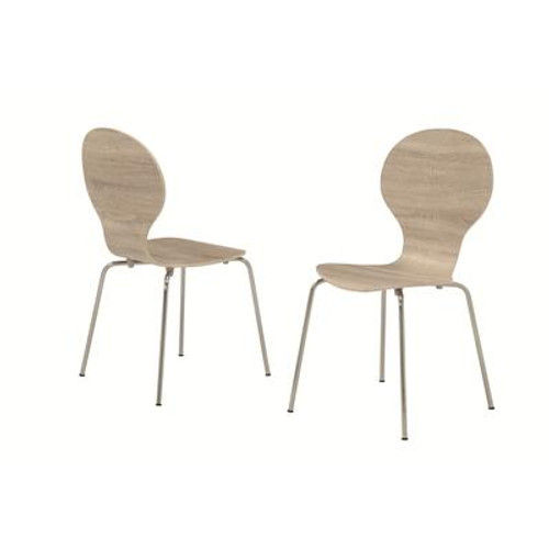 Dining Chair - 4Pcs / 34''H / Natural Bentwood With Chrome