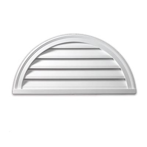 42 Inch x 21 Inch x 2 Inch Polyurethane Functional Half Round Louver Gable Grill Vent