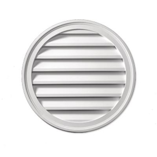 29-7/8 Inch x 29-7/8 Inch x 2-1/4 Inch Polyurethane Functional Round Louver Gable Grill Vent