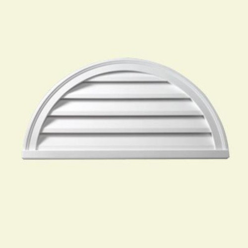 36 Inch x 18 Inch x 2 Inch Polyurethane Functional Half Round Louver Gable Grill Vent