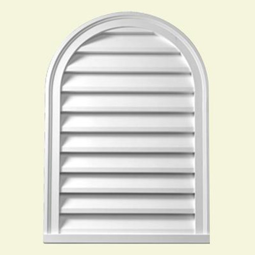 22 Inch x 31-1/2 Inch x 2 Inch Polyurethane Decorative Cathedral Louver Gable Grill Vent