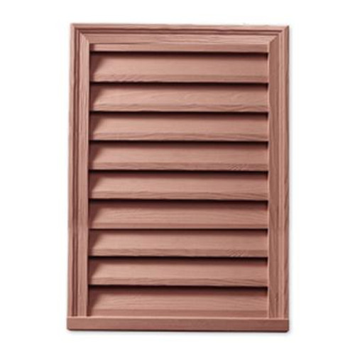 12 Inch x 24 Inch x 2 Inch Polyurethane Functional Rectangle Vertical Louver Gable Grill Vent with Wood Grain Texture