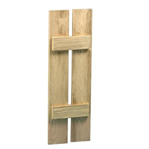 42 Inch x 12 Inch x 1-1/2 Inch Wood Grain Texture 2-Plank Board and Batten Shutter