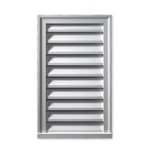 19-1/2 Inch x 27-1/2 Inch x 2 Inch Polyurethane Functional Vertical Louver Gable Grill Vent