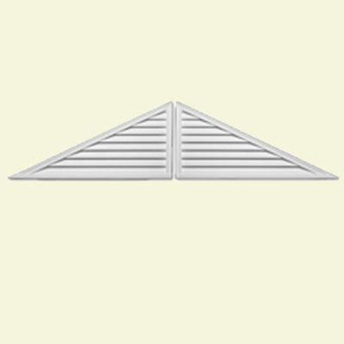 60 Inch x 30 Inch x 2 Inch Polyurethane Decorative Two-Piece Triangle Louver Gable Grill Vent