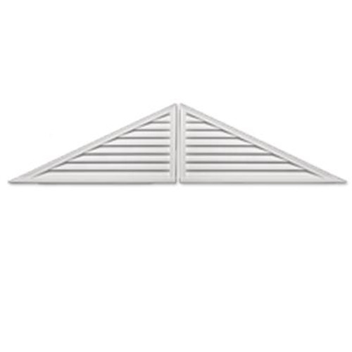 60 Inch x 25 Inch x 2 Inch Two-Piece Polyurethane Decorative Triangle Louver Gable Grill Vent