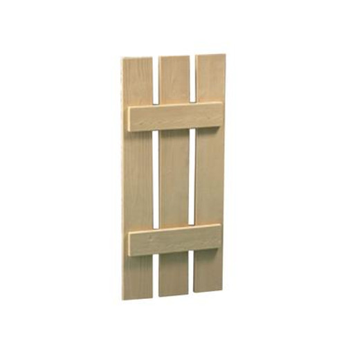 42 Inch x 16 Inch x 1-1/2 Inch Wood Grain Texture 3-Plank Board and Batten Shutter
