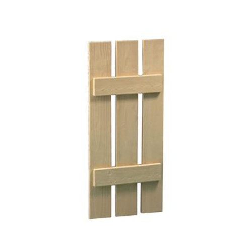 48 Inch x 18 Inch x 1-1/2 Inch Wood Grain Texture 3-Plank Board and Batten Shutter