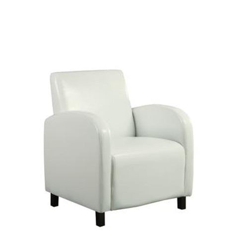 Accent Chair - White Leather-Look Fabric