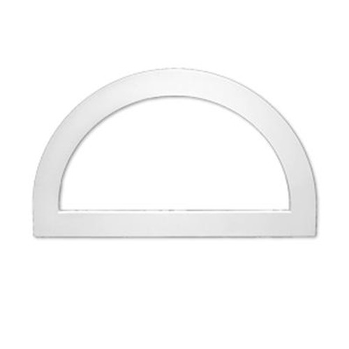 43-3/16 Inch x 25-3/16 Inch x 1 Inch Polyurethane Decorative Trim Half Round Louver Gable Grill Vent