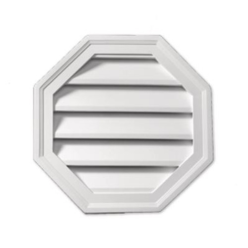 30 Inch x 30 Inch x 1-5/8 Inch Polyurethane Decorative Octagon Louver Gable Grill Vent