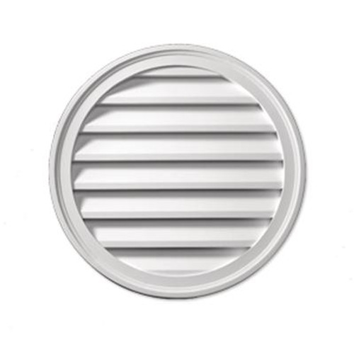 12 Inch x 1-5/16 Inch Polyurethane Decorative Round Louver Gable Grill Vent