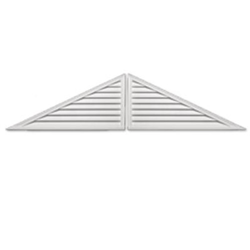 60 Inch x 30 Inch x 2 Inch Two-Piece Polyurethane Functional Triangle Louver Gable Grill Vent