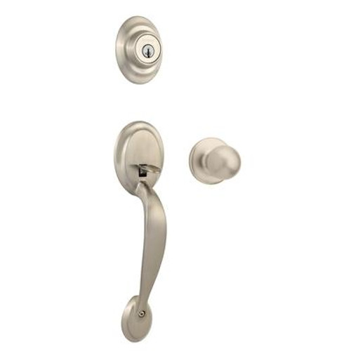 Kingsway Single Cylinder Handleset w/Yukon Knob in Satin Nickel