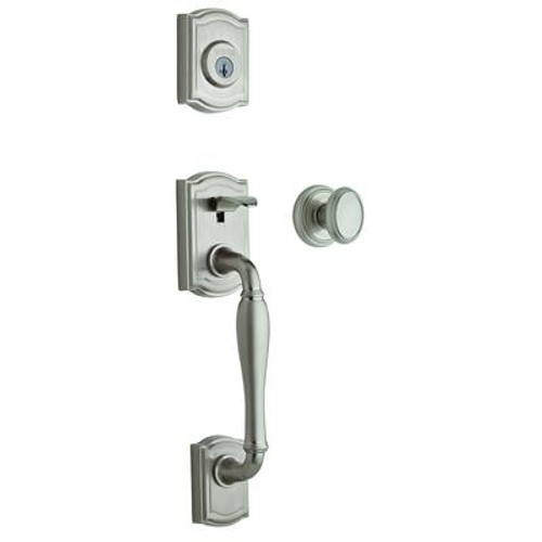 Bingsley Single Cylinder Handleset w/Brixton in Satin Nickel